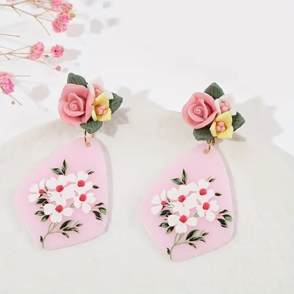 โจ๐โจโ3D Darling Flower Botanical Dangle Earringsโโจ